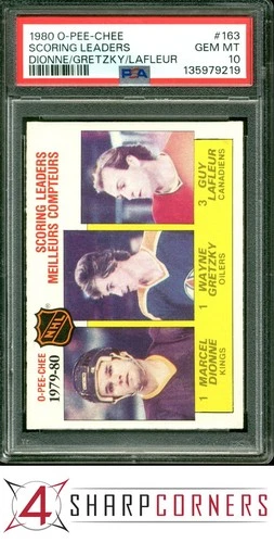 1980 O-PEE-CHEE #163 MARCEL DIONNE-WAYNE GRETZKY-GUY LAFLEUR PSA 10