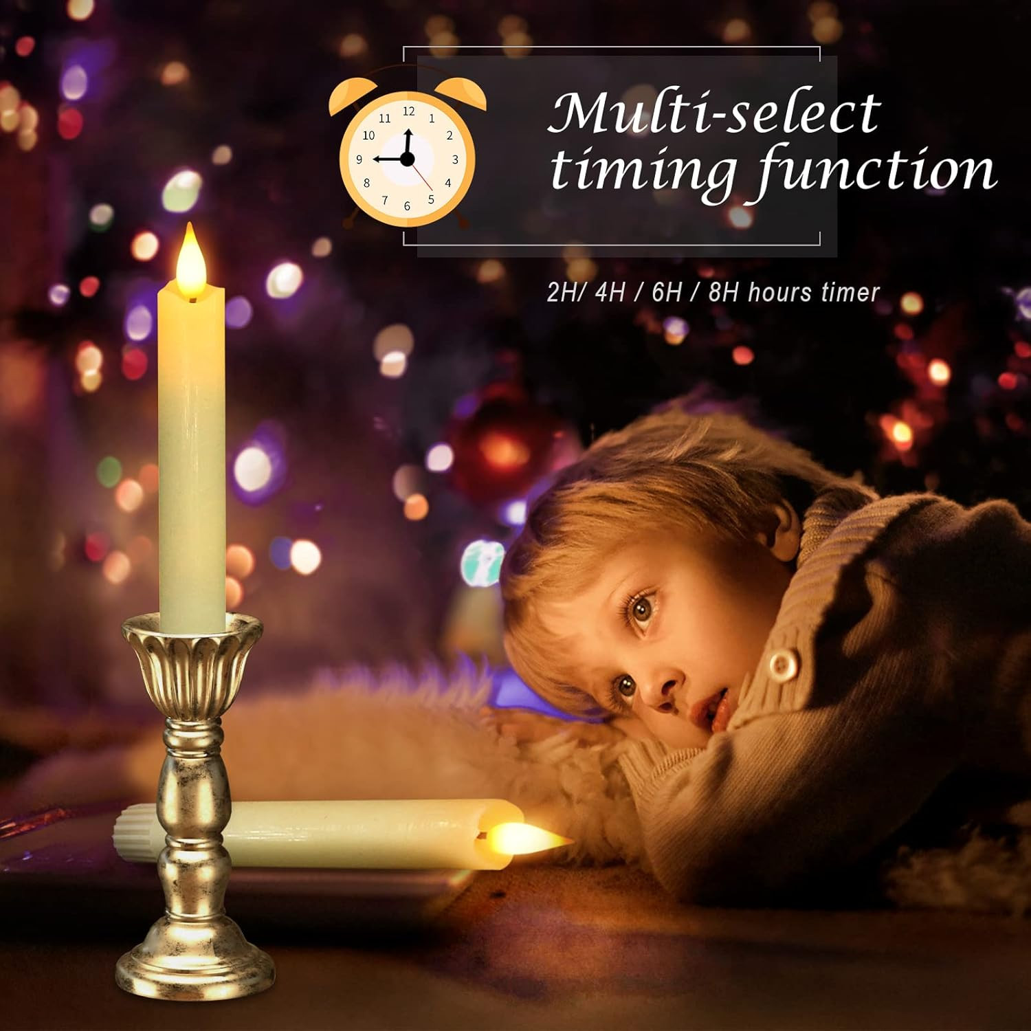 Candele LED Con Fiamma Tremolante E Telecomando &ndash; 6 Pezzi Da 24,5 Cm, Batteria AAA, Impermeabili IP44, Per Decorazioni Di Natale, Matrimoni E Interni