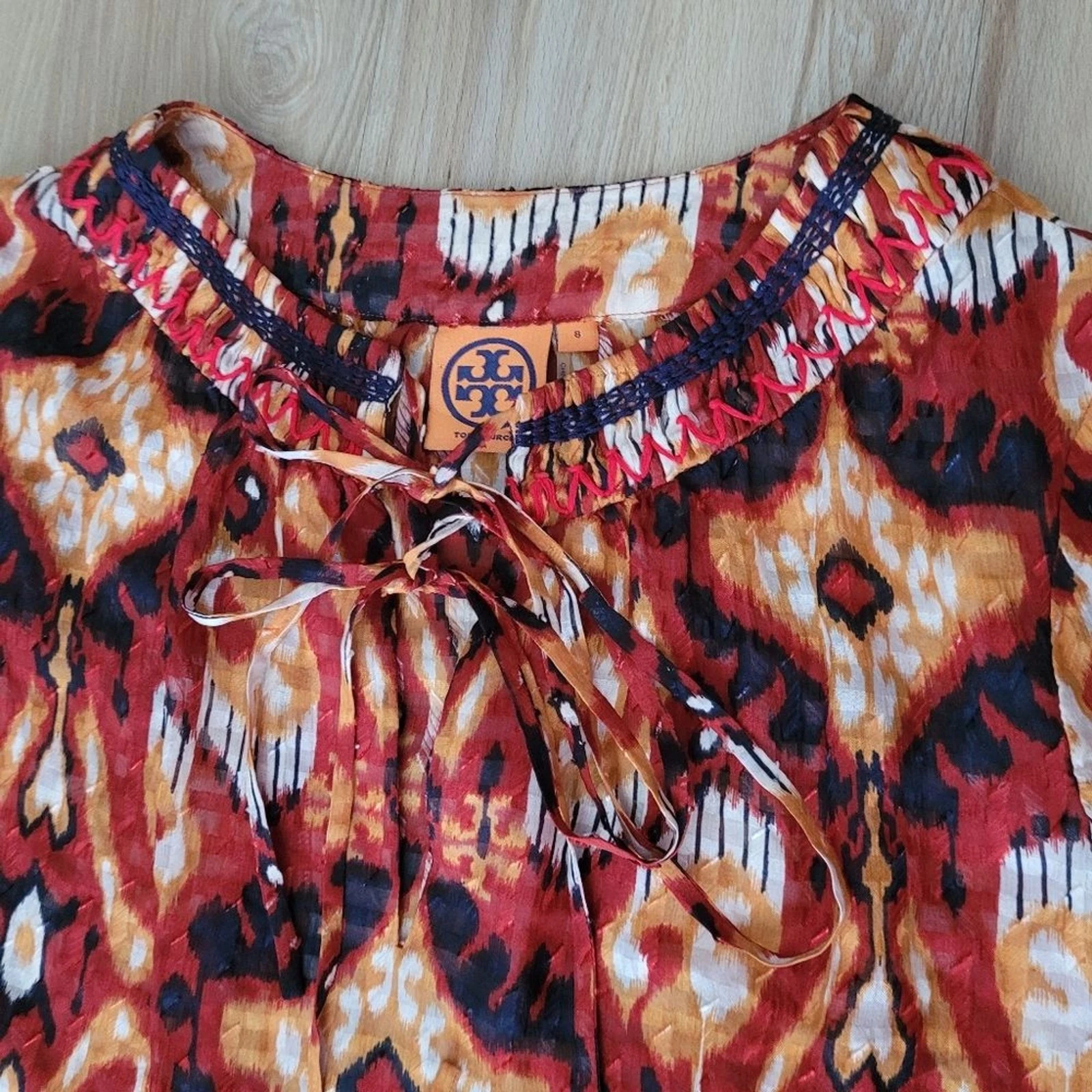 Abito Tory Burch misto seta fantasia multicolore taglia 8