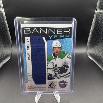 SP Game Used Banner Year Wyatt Johnston Stars Global Series #BTGSF-WJ