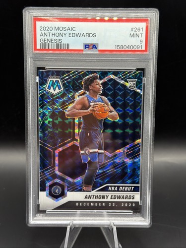 2020-21 Mosaic Genesis SSP Anthony Edwards Rookie #261 PSA 9 NBA Debut