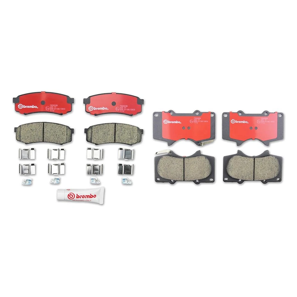 Front & Rear Brembo Ceramic Brake Pads Set Set For 2003-2009 Lexus GX470 - Image 2 of 4