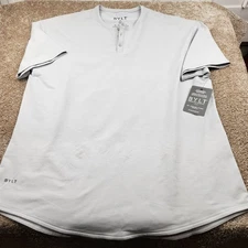 BYLT Premium Basics Men's XXL Light Gray Lux Drop Cut Short Sleeve Henley NWT