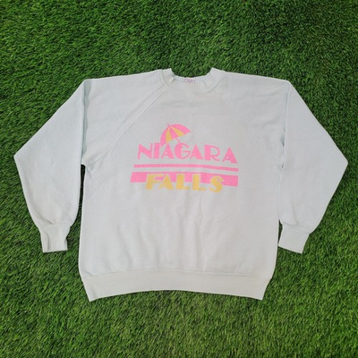 #ad Vintage 90s Niagara Falls Sweatshirt Women Medium 21x21 Boxy $42.00