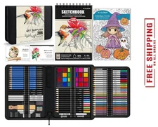 206pcs Art Set Professional Drawing Painting Supplies Kit for Adults Kids Artist