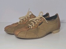 Vintage Dexter Bowling Shoes Tan Brown Suede Leather Lace Up Size 6.5 M