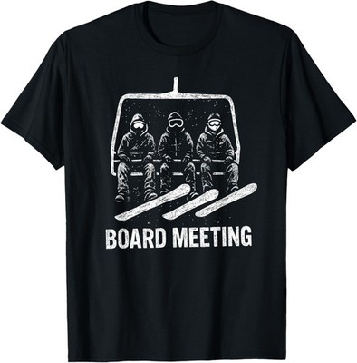 Snowboard Board Meeting Ski Lift Skier Winter Sports Gift Unisex T-Shirt