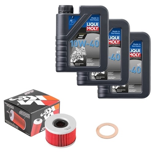 K&N ÖLfilter Set Liqui Moly 10W-40 3L FüR Honda CX 500 CX500 Bj.1982-image