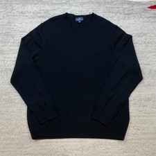 Brooks Brothers Cashmere Sweater Large Black Outdoors Casual Trekker Prep Mens