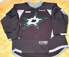 DALLAS STARS AUTHENTIC NHL PRACTICE Worn Jersey BLACK SIZE 56 FIGHT STRAP MIC