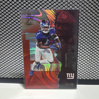Topps Signature Class Malik Nabers Giants Round Pick #40 /25 2024 NFL