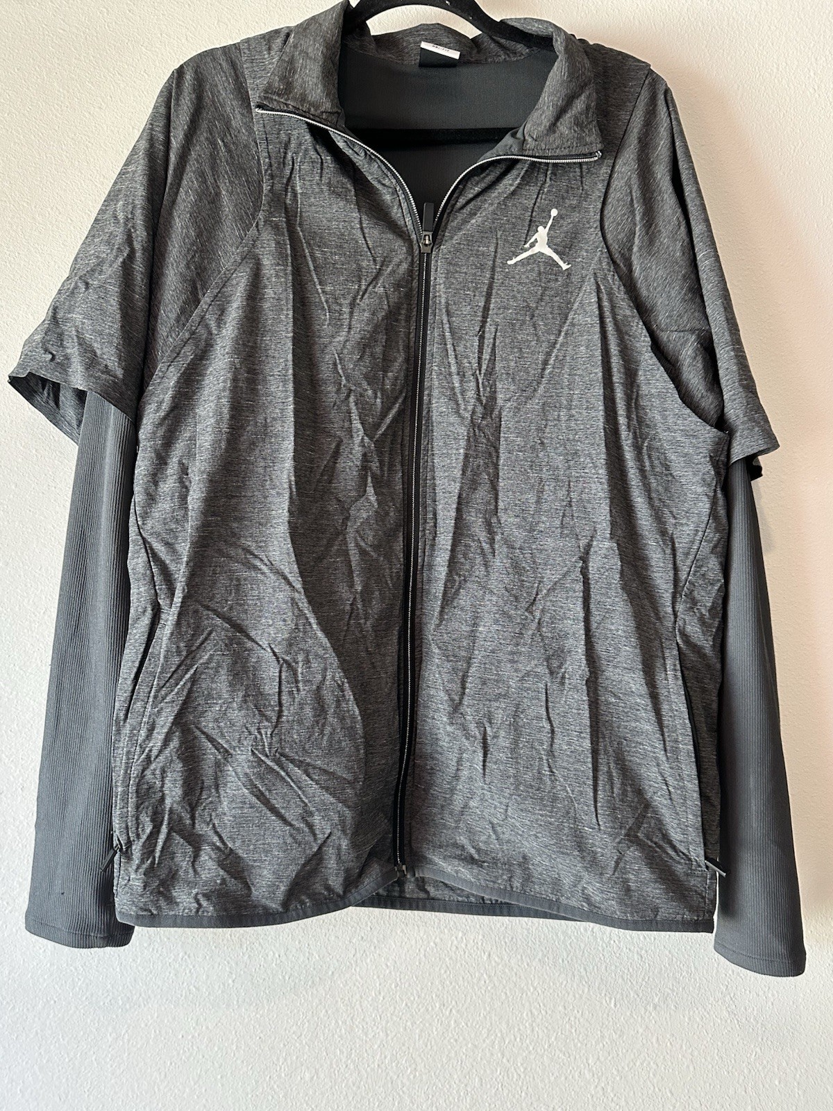 SACAI X NIKE NIKE Jordan Grigio Ultimate Flight Hybrid Dri Fit Giacca Uomo Taglia Large