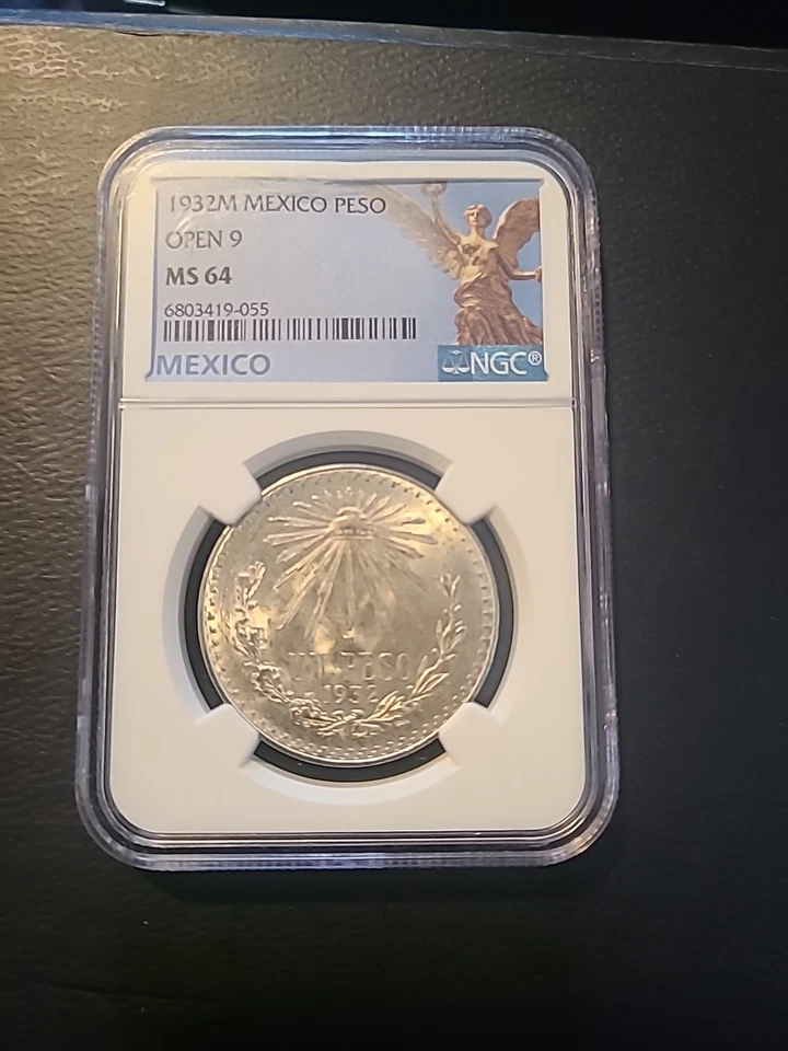 México 1932 1 Peso - NGC MS64 “abierto 9” Foto 4 de 4