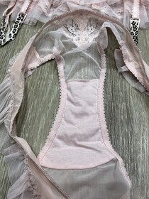 Ann Summers Pink Animal Print Boned Corset & Brief Size 16 - Retro Vintage