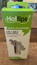 Hottips 32GB 2-IN-1 USB-C Flash Drive w/Ultra Fast Data Transfer Speed Sealed !
