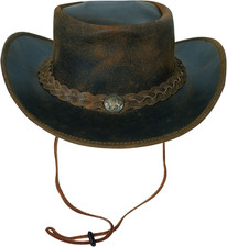 Cappello Da Cowboy in Vera Pelle, Cappello Western Uomo/Donna in Vera Pelle Bovi