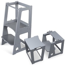 Kitchen Buddy Kids Step Ladder Stool Safety Toddler Learning Tower Bar Helper US