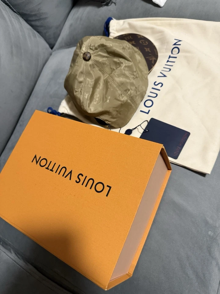 Louis Vuitton LV Monograma Prepárate Nylon Gorra de Béisbol Sombrero Beige Talla L Nuevo Foto 2 de 4