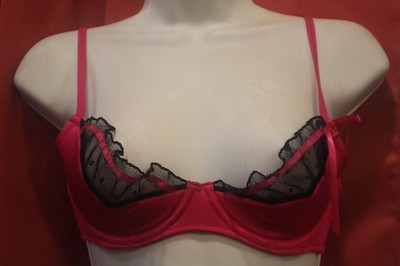 Vintage 2005 Victoria Secret Sexy Little Thinks Pink  Ruffle Mesh Bra Size 34B