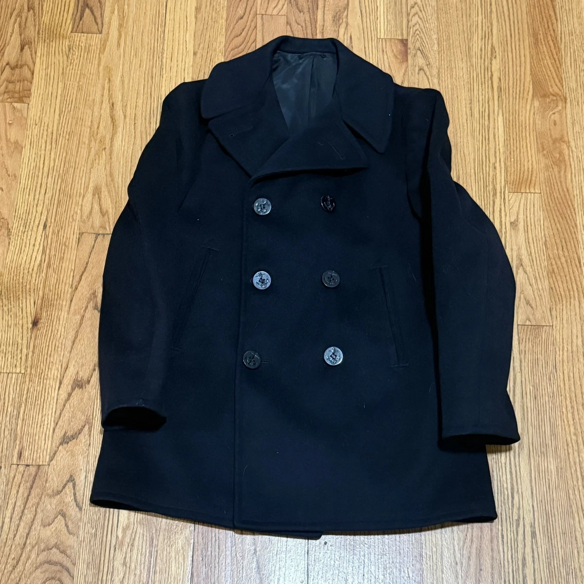 Vintage Navy Pea Coat In Vintage Outerwear Coats & Jackets For Men