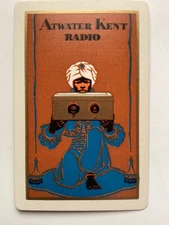 2 Antique Art Deco “ATWATER KENT RADIO” Advertising Playing Cards c.1928