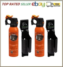 Lot of 2 - UDAP Pepper Power Bear Spray Repellant w/ Griz Guard Holster 