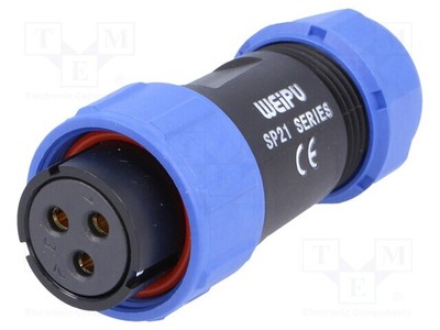 SP21 Stecker weiblich IP68 Löten 7÷12mm PIN: 3  für Leitungen SP2110/S3 II 1N WE