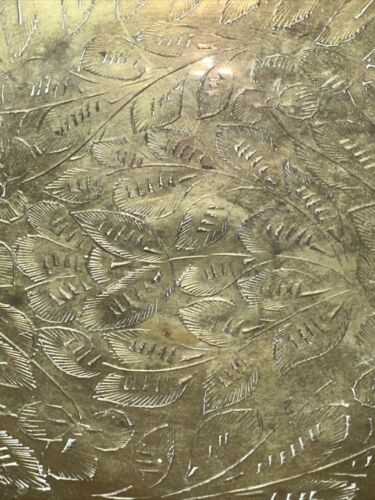 Vintage Brass Pedestal Footed Candy/Trinket Dish Floral Engraved Made in India - Picture 3 of 13