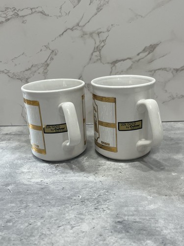 Culver 22k GOLD Ellis Island New York Ceramic Souvenir Coffee Mugs set of 2 - Picture 6 of 11