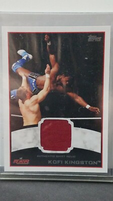   WWE Kofi Kingston 2012 Topps Authentic Shirt Relic Card Raw Red New Day Rocks