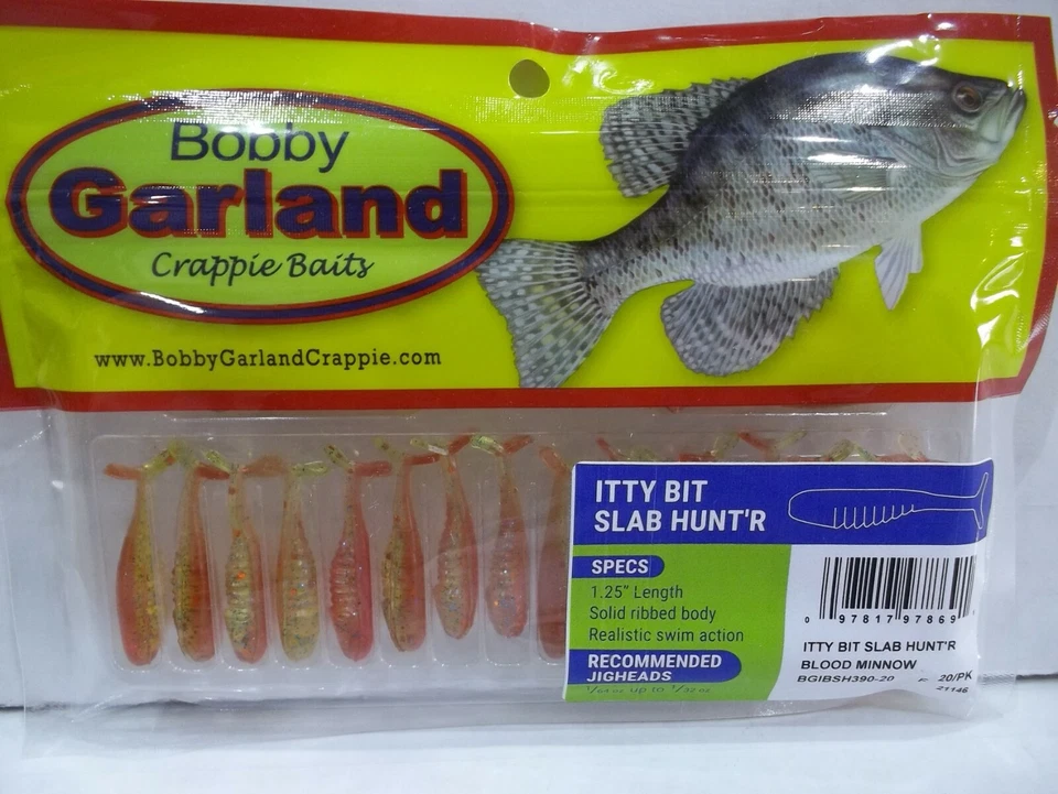 Bobby Garland Crappie Baits Itty Bit Slab Hunter 1.25" Choose your colors! NIP