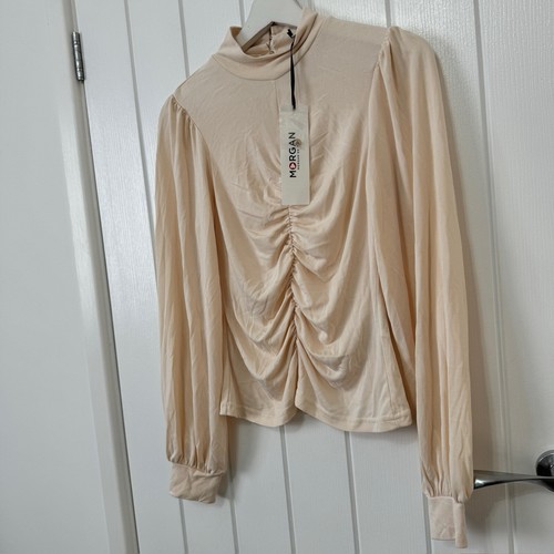 Morgan De Toi Cream Ruched Top Women’s UK6 Long Sleeve NWT Elegant - Picture 2 of 17