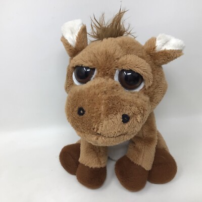 Petting Zoo Sitting Horse Plush 7'' Brown Big Eyes Stuffed Animal Toy