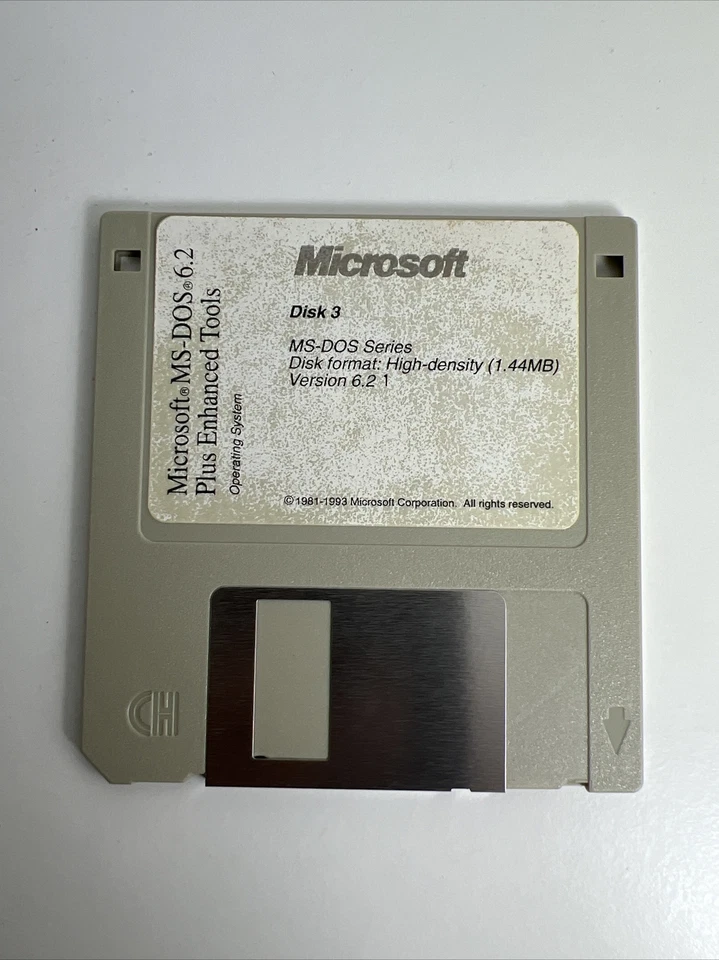 Microsoft MS-DOS•6.2Plus Enhanced ToolsOperating System, 3.5 Disks 1,2, and 3. - Image 4 of 4