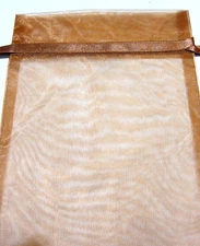 Brown Organza Drawstring Pouch 9x8in QTY3 Gift Jewelry Wedding Crystals Bag 