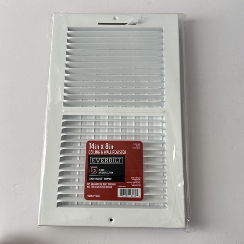 Everbilt 14" x 8" 2-Wege Stahl Wand/Decken Register in weiß - Bild 1 von 4