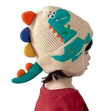 Children's Dinosaur Ear Protection Hat, Winter Cute Dinosaur Knitted USA ships