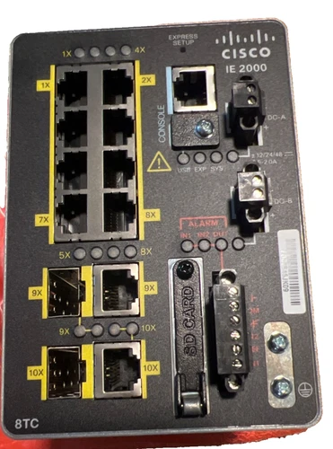 🔌 Cisco IE-2000-8TC-L Industrial Ethernet Switch, 8 Ports, PROFIBUS, EtherNet/I
