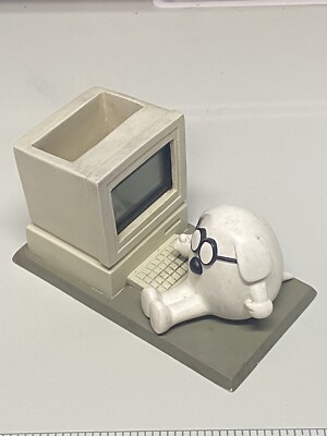 Dogbert Computer dilbert dogbert comic computer desk paperweight lcd clock vintage | eBay