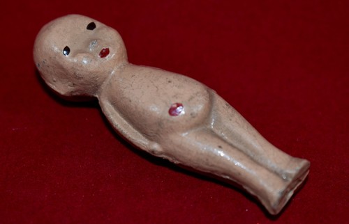 ANTIQUE MINIATURE PAINTED METAL KEWPIE CUPIE DOLL BABY FIGURE - Picture 4 of 5