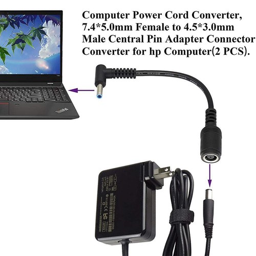 7.4mm To 4.5mm Power Charger Converter Adapter Cable For HP Tip Access - Picture 11 of 12