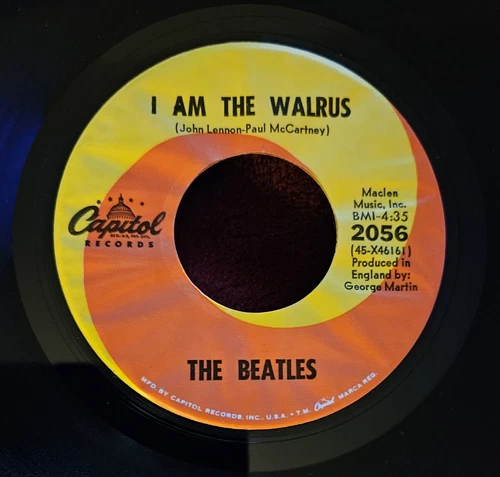 BEATLES NEAR MINT-- VINYL '67 "Hello Goodbye" RARE DOUBLE LABEL "Factory Mishap"