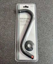 Glacier Bay 11-inch S-Style Shower Arm with Flange - Matte Black