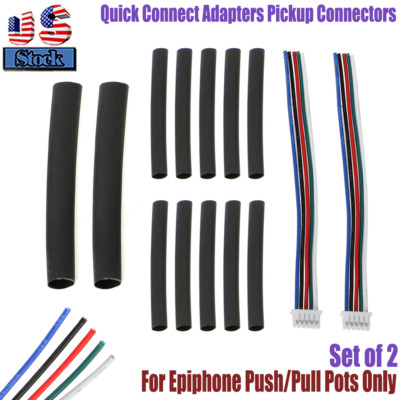 2X For Epiphone Push Pull Pot Pickup Connectors Pro Plug Quick Connect Adapters