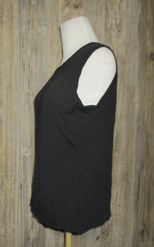 Linda Matthews Black Sleeveless Sweater Size XL Womens Ligthweight Office Rayon - Picture 2 of 12