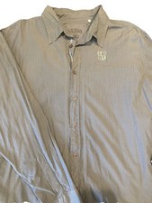 Guess Brand Men  s VINTAGE button down MMVII shirt Embroidered GJ crest XXL Gray