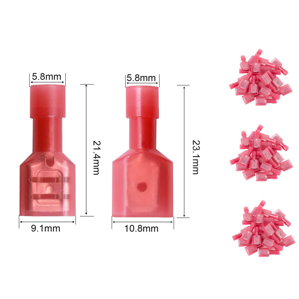 100) 22-18 QUICK DISCONNECT NYLON (MALE) .250 1/4" FULL INSULATION MADE IN USA - Foto 8
