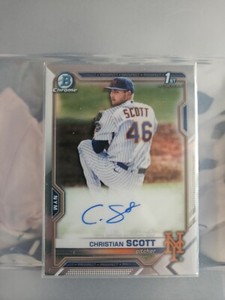 2021 Bowman Chrome Draft Christian Scott 1st Prospect Auto CDA-CS Mets QTY