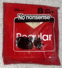 Vtg NOS No Nonsense Regular Pantyhose M54 Off White Sheer Toe Size B