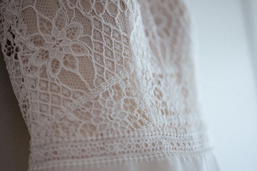 Abito da Sposa Bianco Macramè - Taglia 42 - Foto 8 di 13